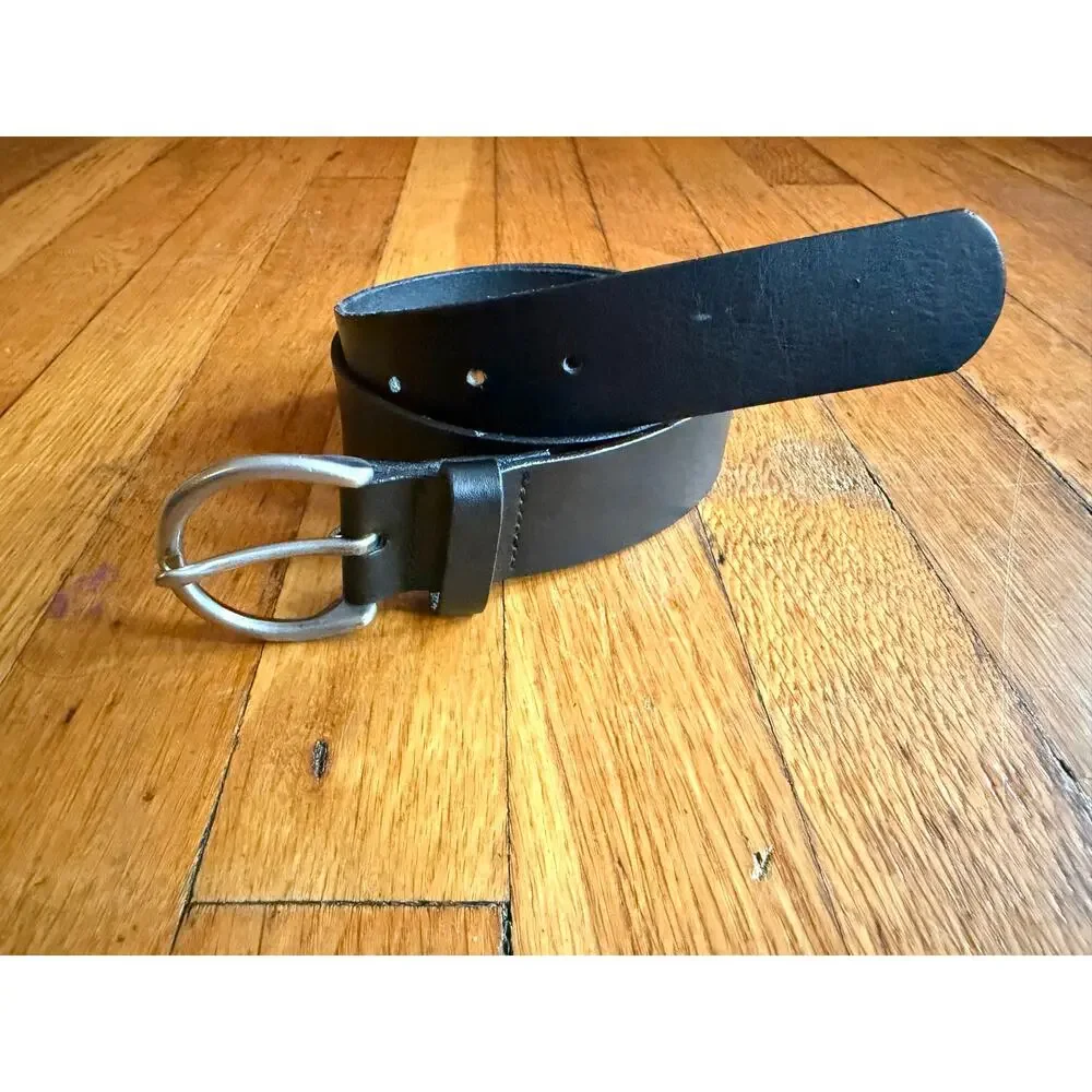GAP Black Split Leather Waist Belt Womens sz XS
